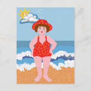 Beach holiday postcard