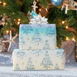 Beach Holiday Sayings Coastal Christmas Pattern Wrapping Paper<br><div class="desc">This wrapping paper features a pattern of beachy holiday sayings with script calligraphy in the shape of Christmas trees: “Sand is the New Snow, ” “Seas & Greetings, ” and “Have a Very Beachy Christmas, ” interspersed with tiny starfish, on an abstract beach background. Please contact me through Zazzle Chat...</div>