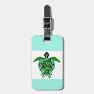 Beach holidays - Sea TURTLE - Conservation - Aqua Luggage Tag