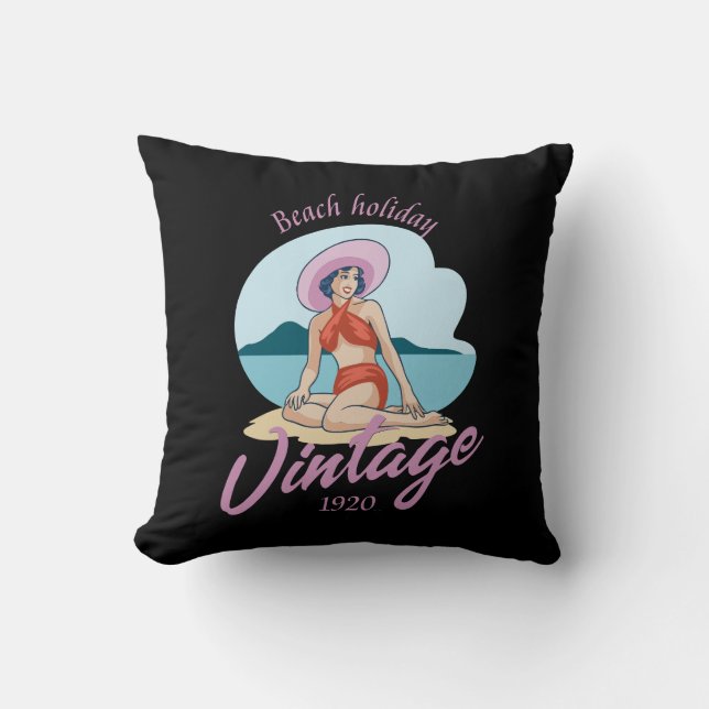 Beach holidays  throw pillow (Front)