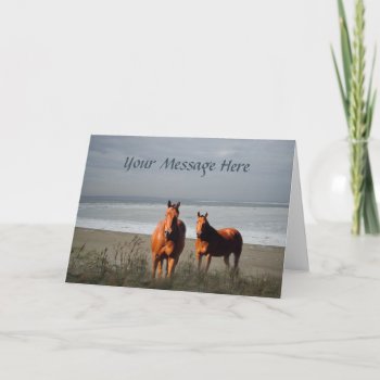 Beach Horses Greeting Card by horsesense at Zazzle