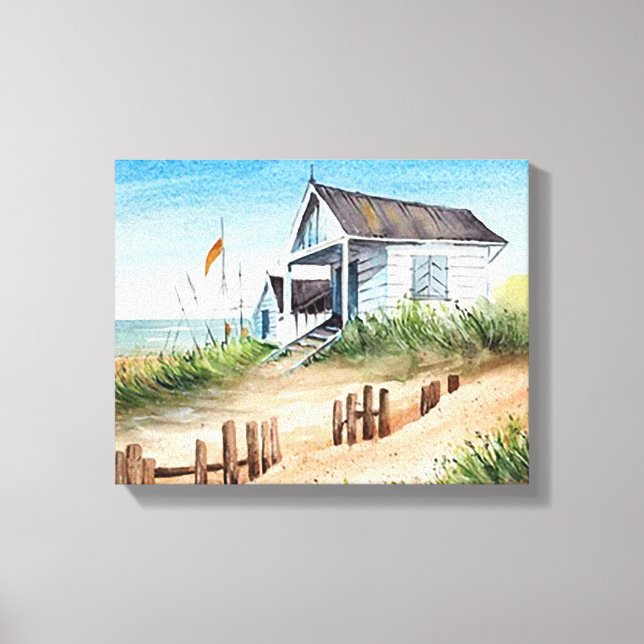 Beach House 14” x 11” Canvas Print (Front)