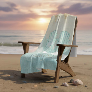 Beach House Adirondack Chairs Aqua Blue ID623 Fleece Blanket