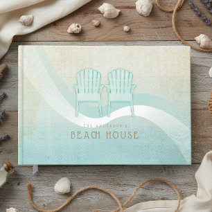 Beach House Adirondack Chairs Aqua Blue ID623 Guest Book