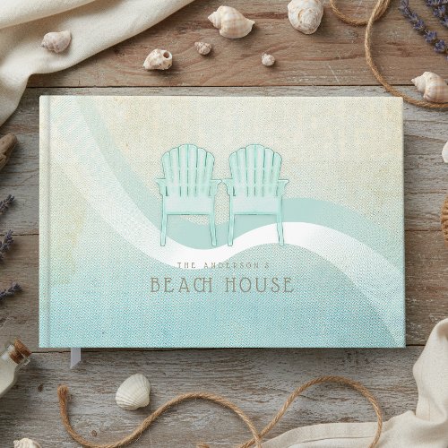 Beach House Adirondack Chairs Aqua Blue ID623 Guest Book