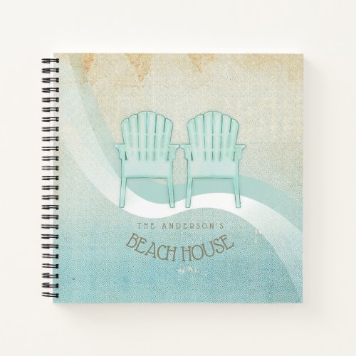 Beach House Adirondack Chairs Aqua Blue ID623 Notebook