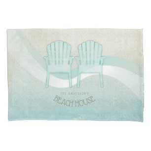 Beach House Adirondack Chairs Aqua Blue ID623 Pillow Case