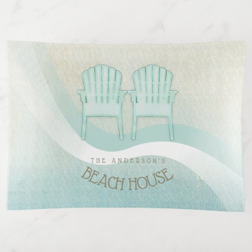 Beach House Adirondack Chairs Aqua Blue ID623 Trinket Tray