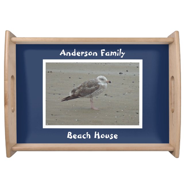 Beach House Artistic Seagull Vacation Home Nature Serving Tray (Front)