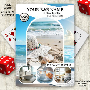Beach House B&B Photo Collage Poker Cards