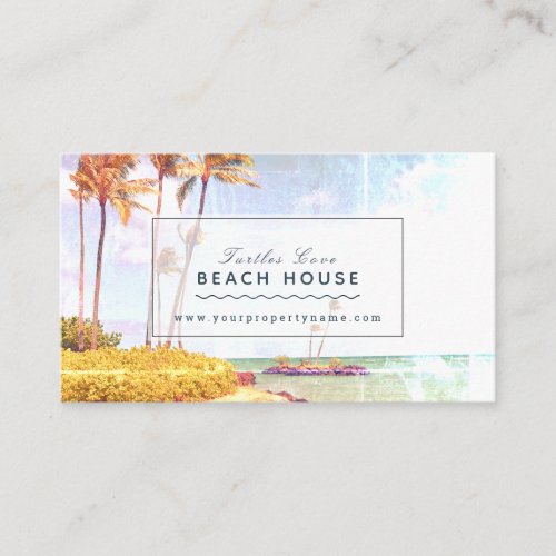 Beach House BB Vacation Rentals Retro Photo Business Card