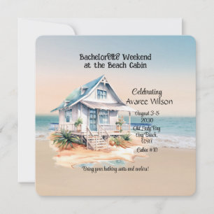 Beach House Bachelorette Party Invitation