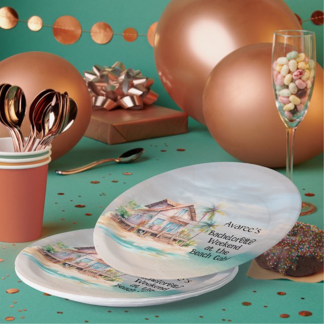 Beach House Bachelorette Party  Paper Plates (Multi)