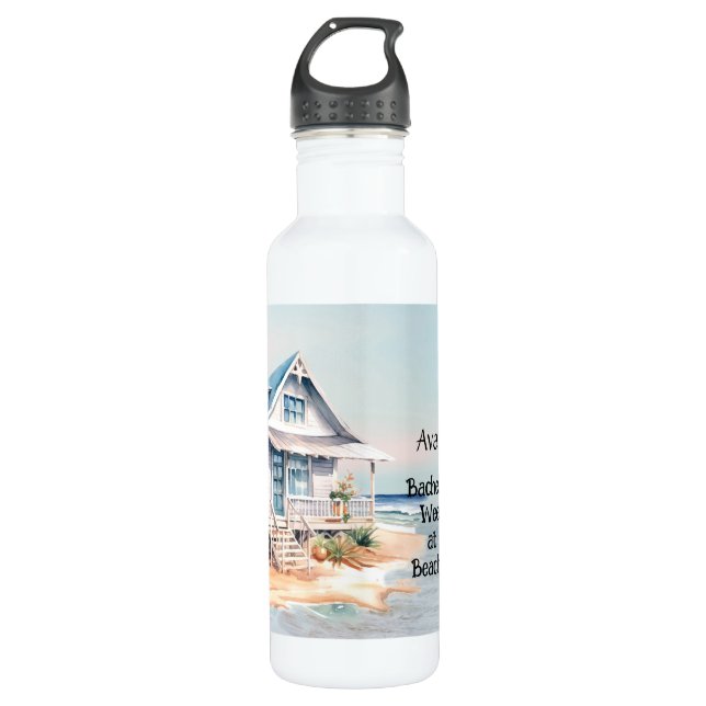 Beach House Bachelorette Party  Stainless Steel Water Bottle (Front)