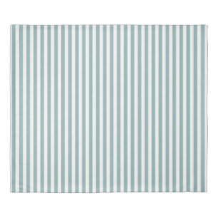 Beach House Blue and White Striped Relaxed Coastal Duvet Cover
