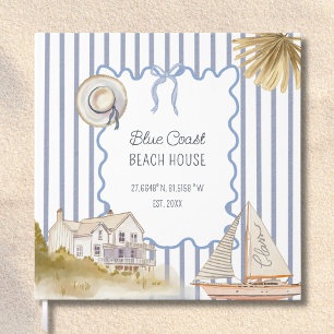 Beach House Blue Coastal Chic Guest Information Book
