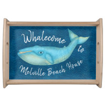 Beach House Blue Whale Nautical Whalecome | Custom Serving Tray