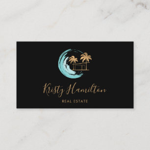 beach house B'N'B real estate realtor add photo Business Card