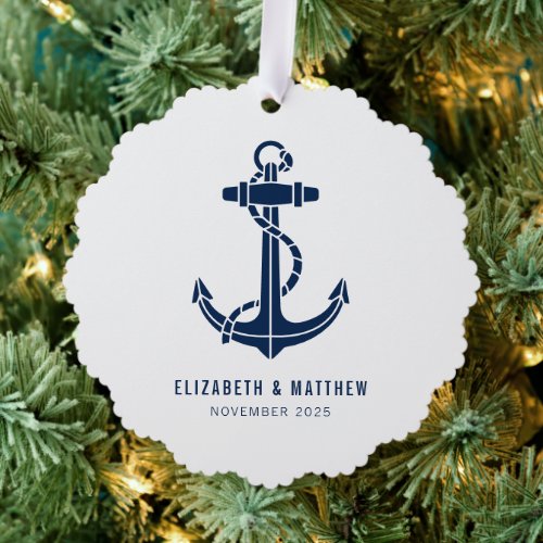 Beach House Boat Anchor Wedding Favors Custom Ornament Card