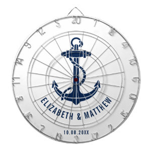 Beach House Boat Anchor Wedding Personalized Dart Board