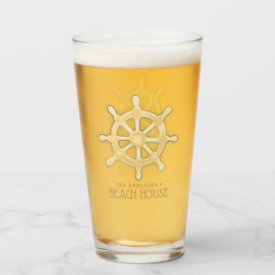 Beach House Boat Helm Gold ID623 Glass