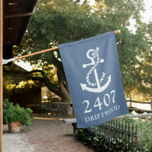 BEACH HOUSE BOAT HOUSE Nautical Anchor House Fla Flag