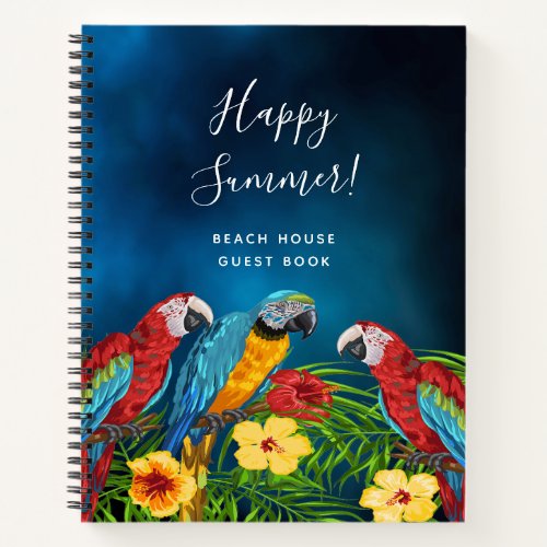 Beach House Cabin tropical blue sky guest book