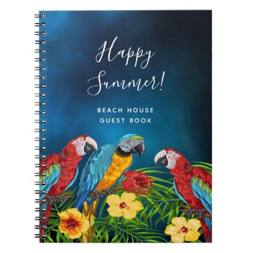 Beach House Cabin tropical blue sky guest book