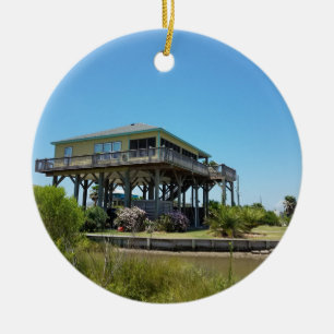 beach house ceramic ornament