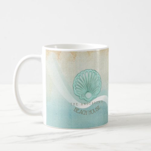 Beach House Clam Shell Aqua Blue ID623 Coffee Mug