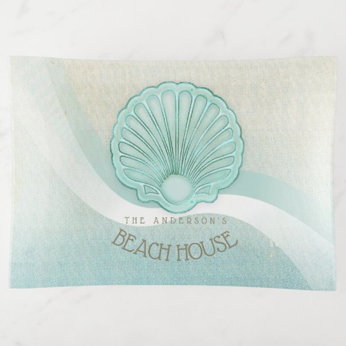 Beach House Clam Shell Aqua Blue ID623 Trinket Tray