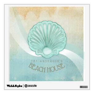 Beach House Clam Shell Aqua Blue ID623 Wall Decal