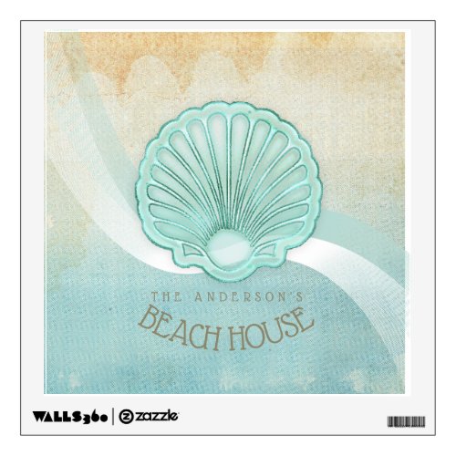 Beach House Clam Shell Aqua Blue ID623 Wall Decal