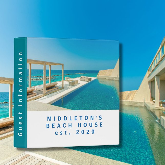 Beach House Coastal Vacation Guest Information   3 Ring Binder (Creator Uploaded)