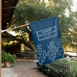 Beach House - Coastal Vacation Rental  Flag