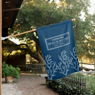 Beach House - Coastal Vacation Rental  House Flag