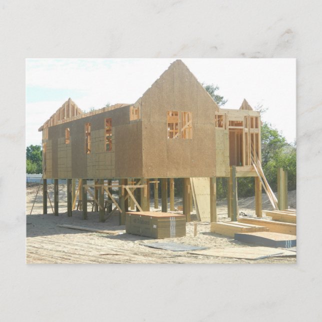 Beach House Construction Postcard (Front)