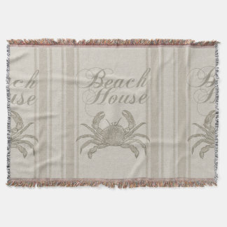 Beach House Throw Blankets | Zazzle Beach House Throw Blankets | Zazzle - Beach House Crab Sandy Coastal Decor Throw Blanket