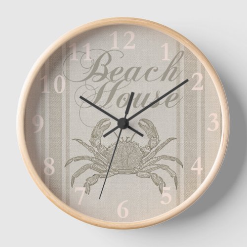Beach House Crab Seashore Clock