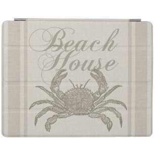 Beach House Crab Seashore Coastal Vintage iPad Smart Cover