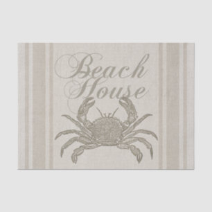 Beach House Crab Seashore Coastal Vintage Tissue Paper