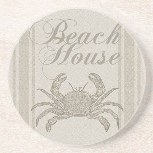 Beach House Crab Seashore Coaster