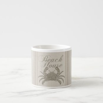 Beach House Crab Seashore Espresso Cup by antiqueart at Zazzle