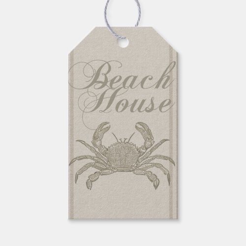 Beach House Crab Seashore Gift Tags
