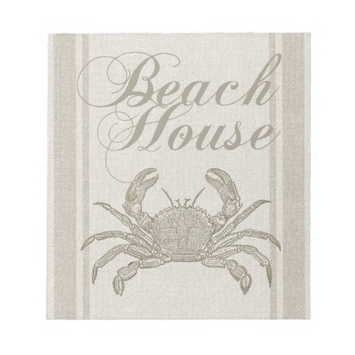 Beach House Crab Seashore Notepad