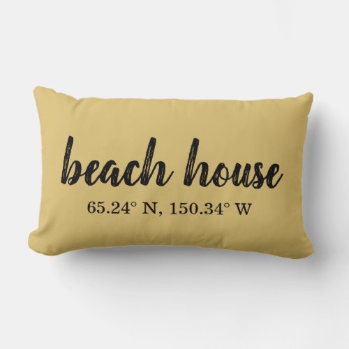 Beach House Custom Coordinates Lumbar Pillow