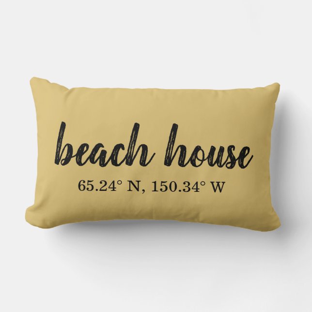 Beach House Custom Coordinates Lumbar Pillow (Front)