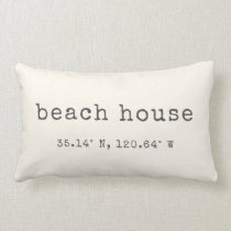 Beach House Custom Coordinates Throw Pillow Beach House Custom Coordinates Throw Pillow