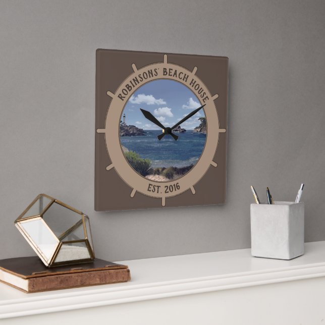 Beach House (customizable) Clock (Office)