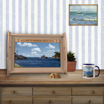 Beach House (customizable)  Serving Tray by aura2000 at Zazzle